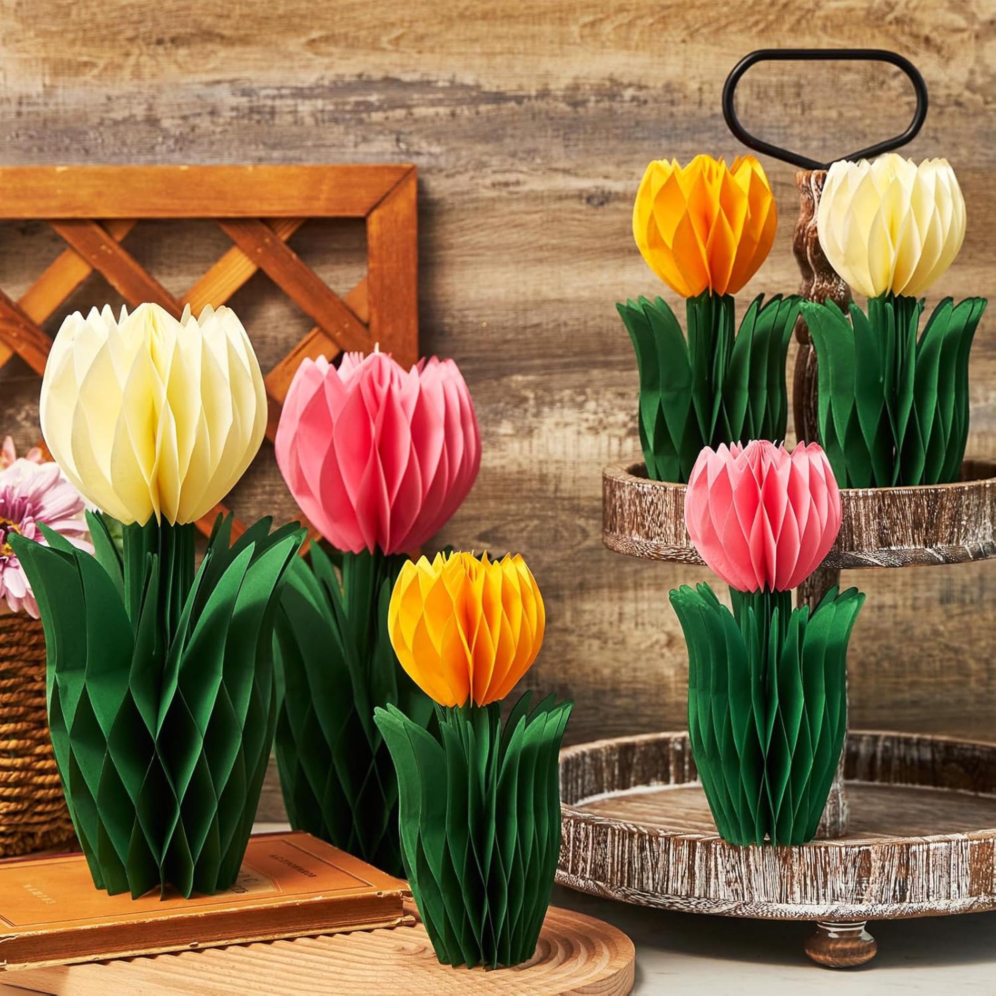 Tulip Honeycomb Centerpieces Set of 12 Spring Table Decor Party