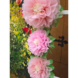Pink Peony Centerpieces Set of 6 Tissue Paper Flower Party Decor