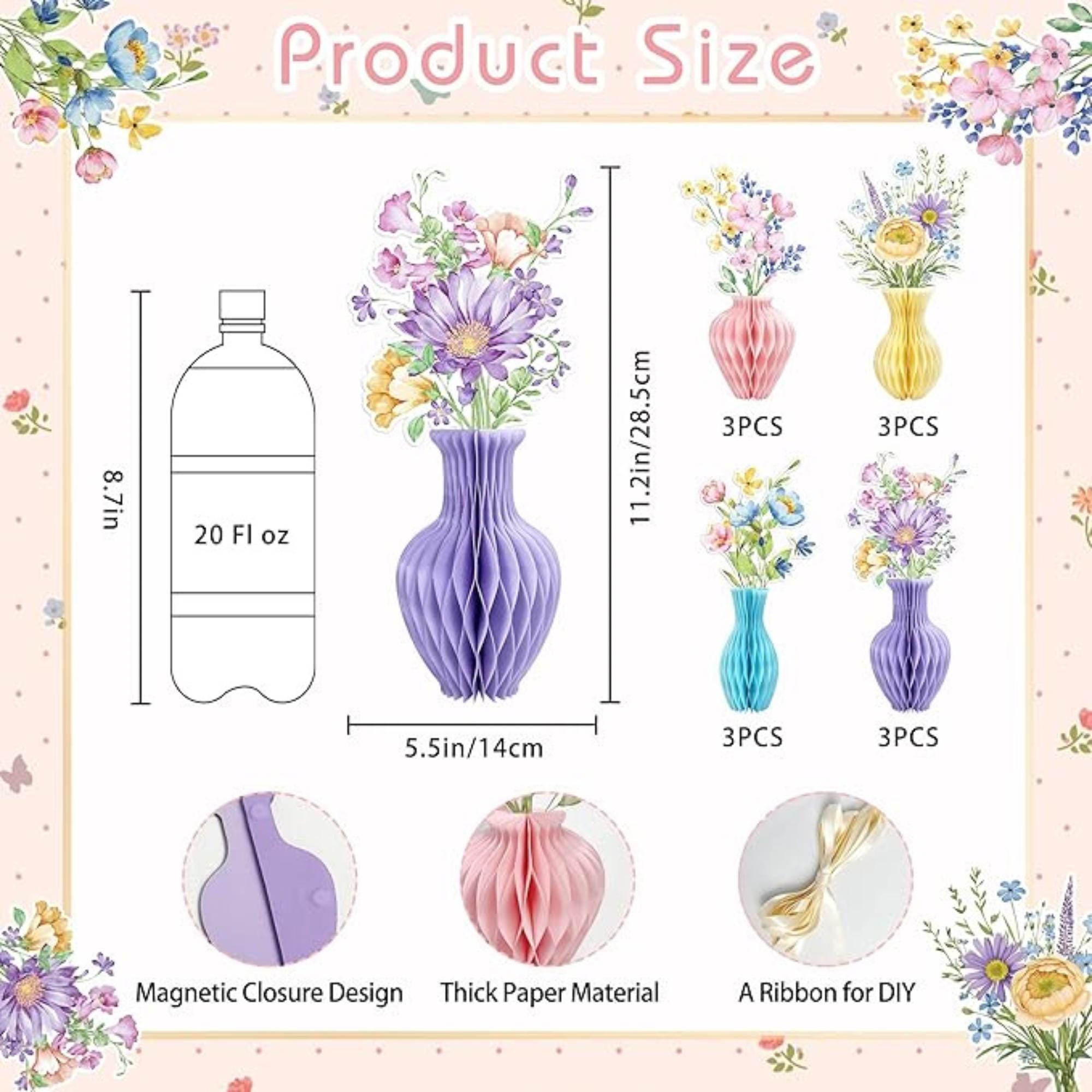 Wildflower Honeycomb Centerpieces Set of 12 Spring Party Table Decor