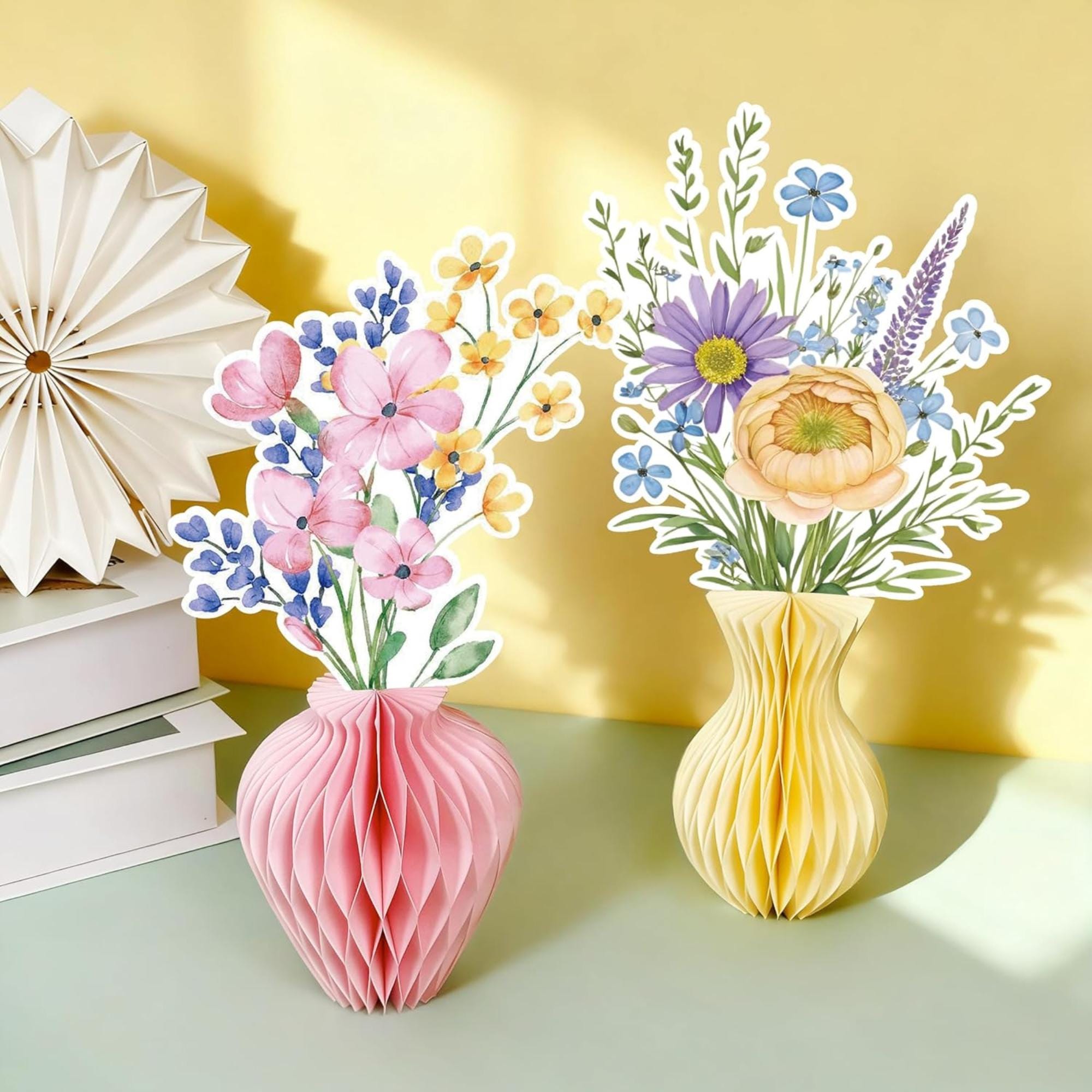 Wildflower Honeycomb Centerpieces Set of 12 Spring Party Table Decor