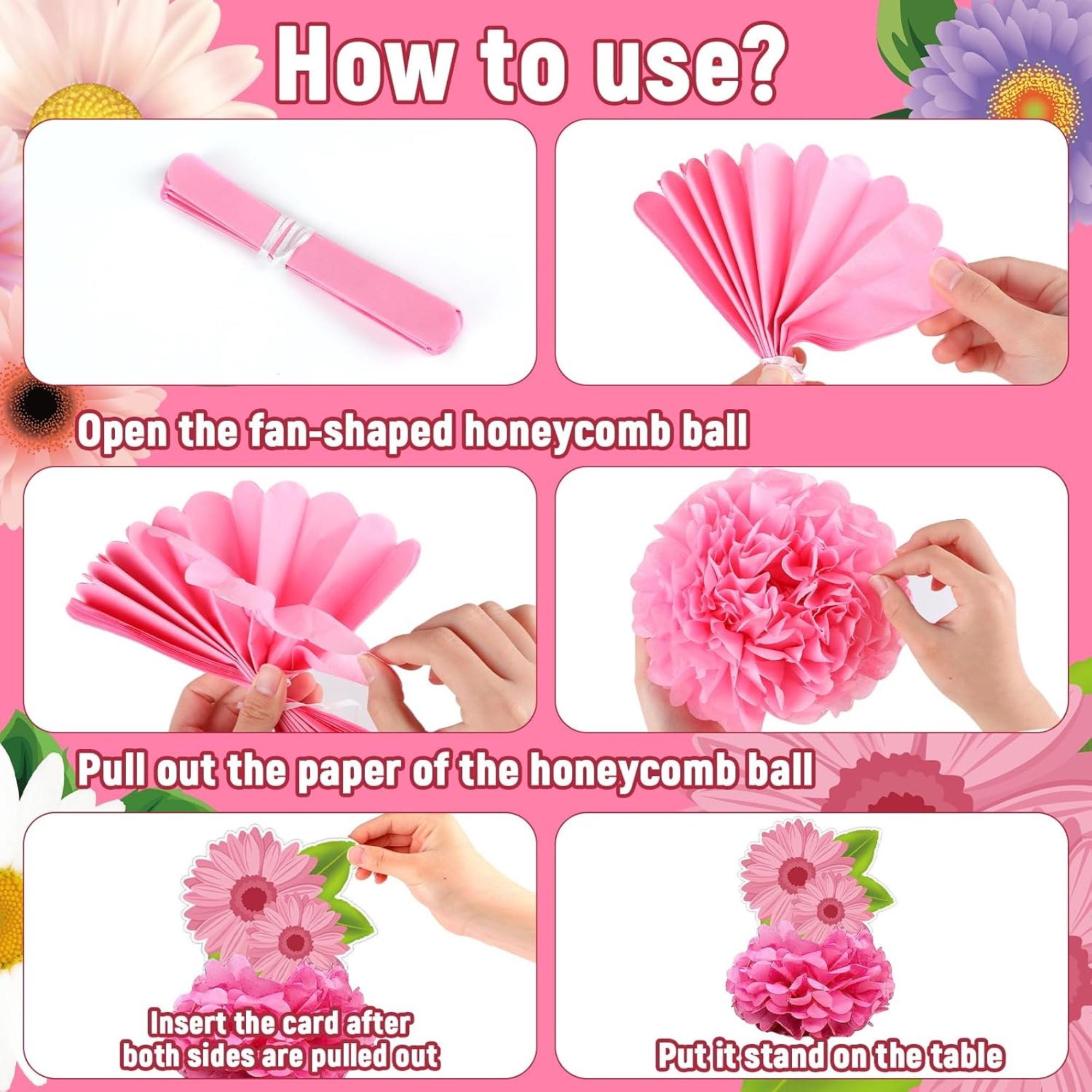 Sunflower Honeycomb Centerpieces Set of 12 Spring Daisy Table Decor