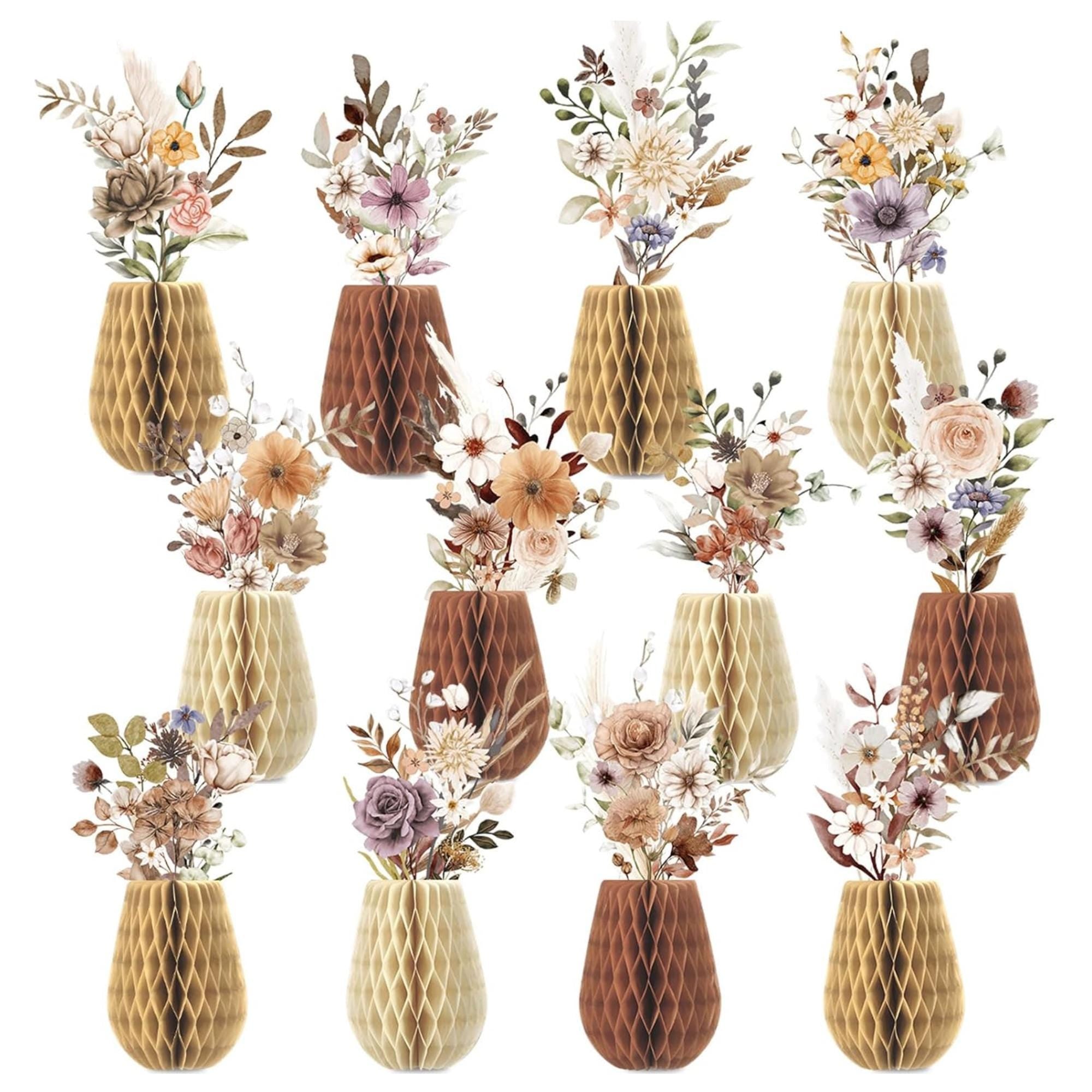 oho Flower Honeycomb Centerpieces Set of 12 Wildflower Table Decor