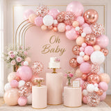 Rose Gold Balloon Arch Kit, Pink White Gold Garland, Party Decor