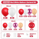 Red White Magenta Balloon Arch Kit, Romantic Party Garland Decorations