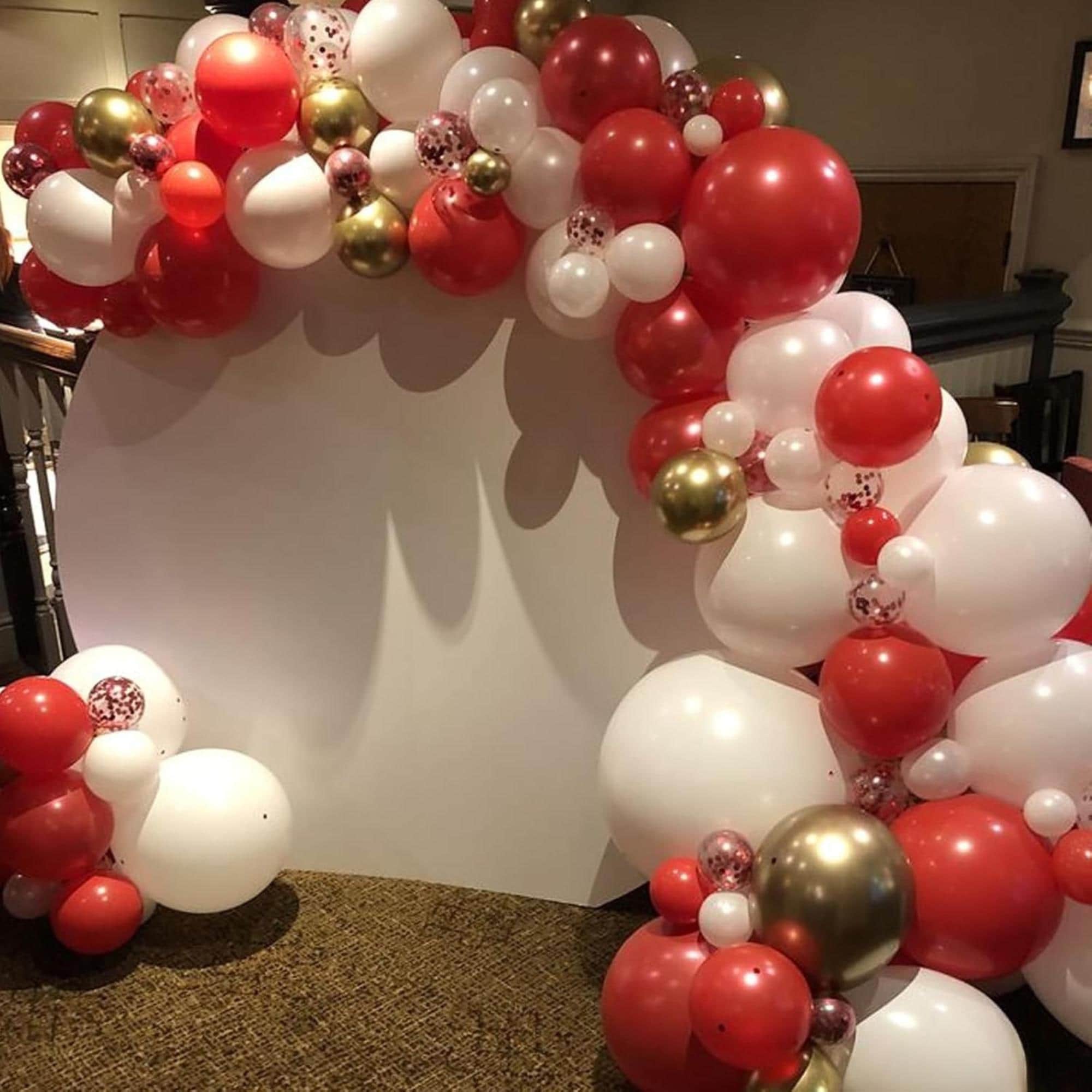Red White Magenta Balloon Arch Kit, Romantic Party Garland Decorations