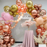 Metallic Balloon Arch Kit, Rose Gold Pink Gold Party Garland Decorations