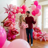 Pink Red Balloon Arch Kit, Star Lip Foil Balloons, Party Decor