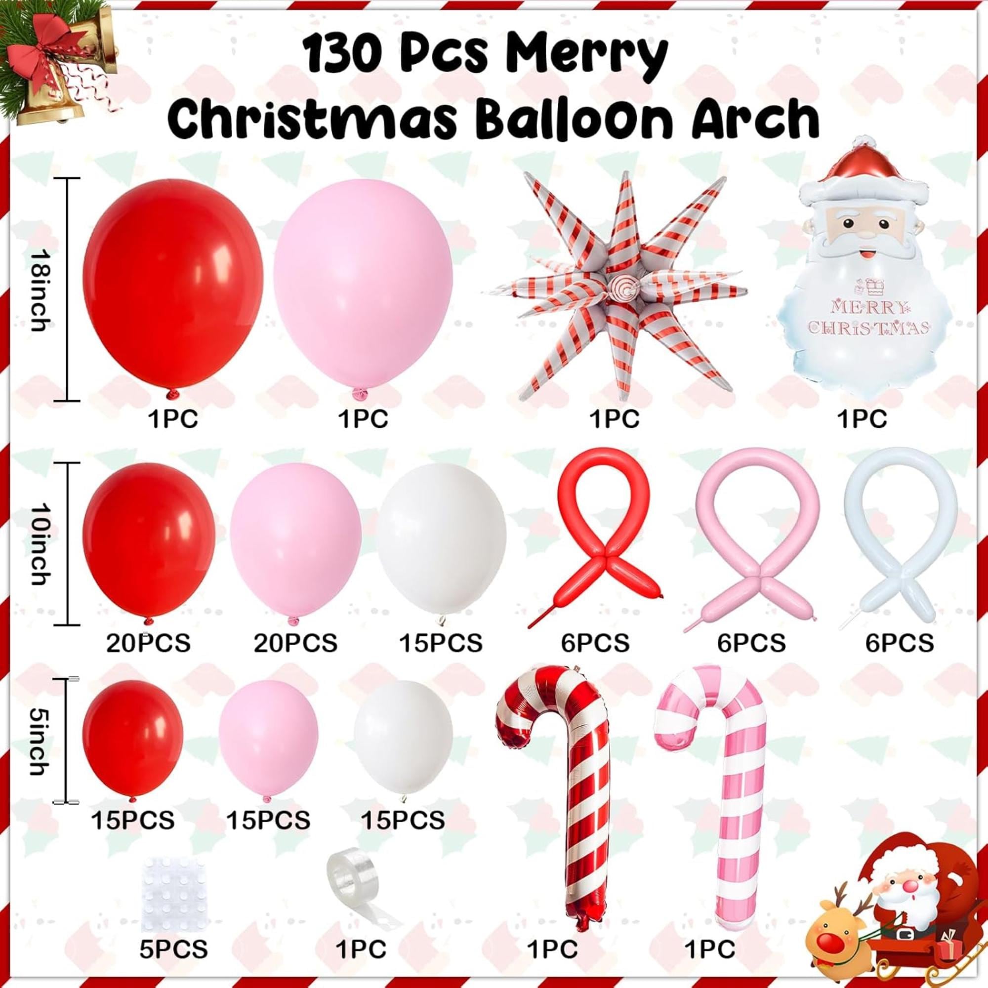 Red Pink White Balloon Arch Garland Kit, Heart Foil Balloons, Romantic Party Decorations