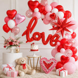 Red Balloon Arch Kit, Hearts, Stars, LOVE Letters, Mother's Day Party Decorations