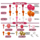 Pink Orange Balloon Arch Kit, Double Stuffed Garland, Tropical Party Decorations