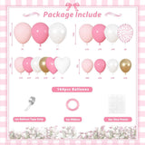 Pastel Pink Gold Heart Balloon Arch Garland Kit, Birthday Wedding Party Decor