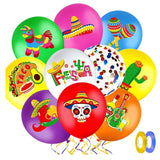 50 Pcs Mexican Fiesta Party Balloons Decorations Taco Latex Confetti 12 Inch Kit