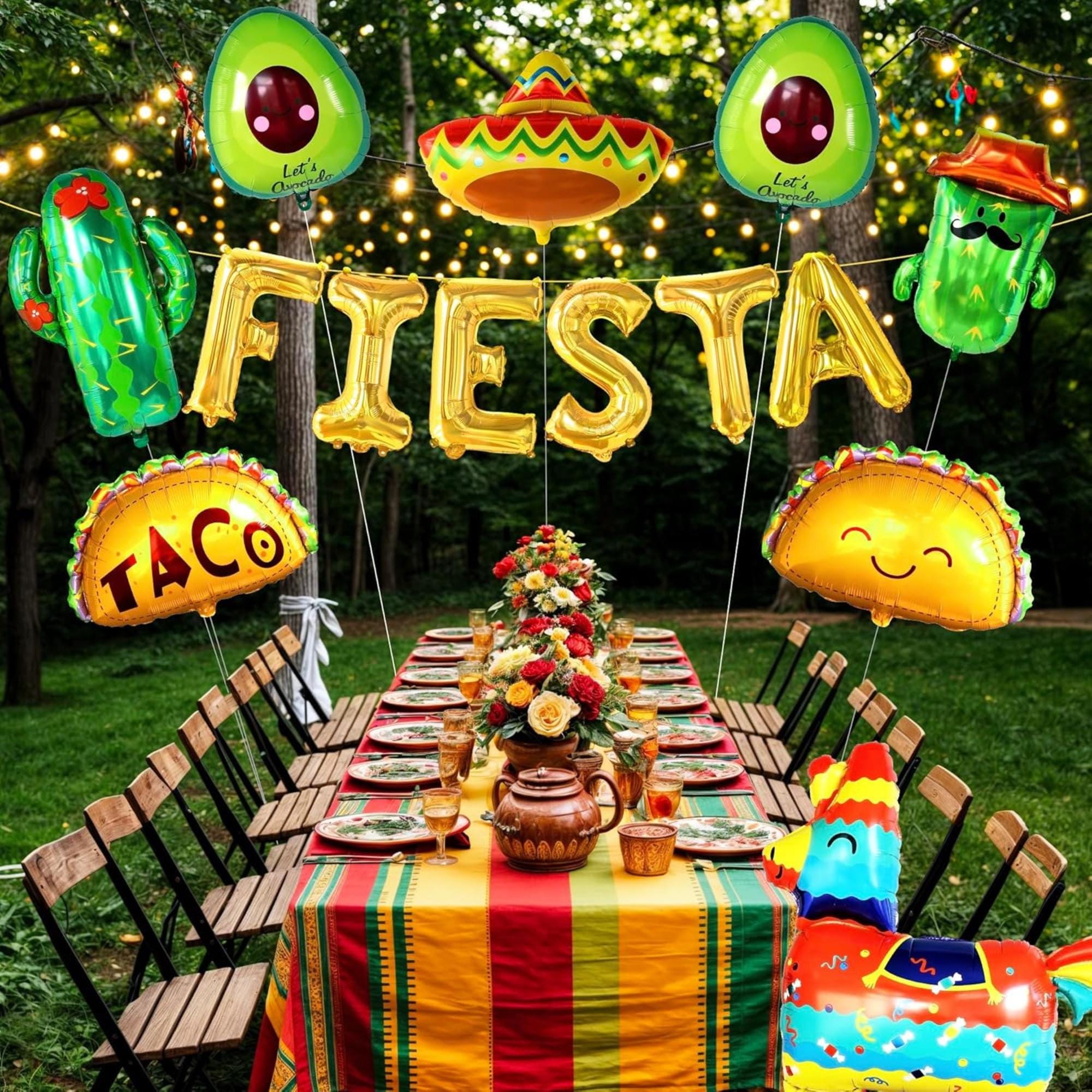 14 Pcs Fiesta Party Decorations Taco Cinco De Mayo Balloons Set Party Supplies