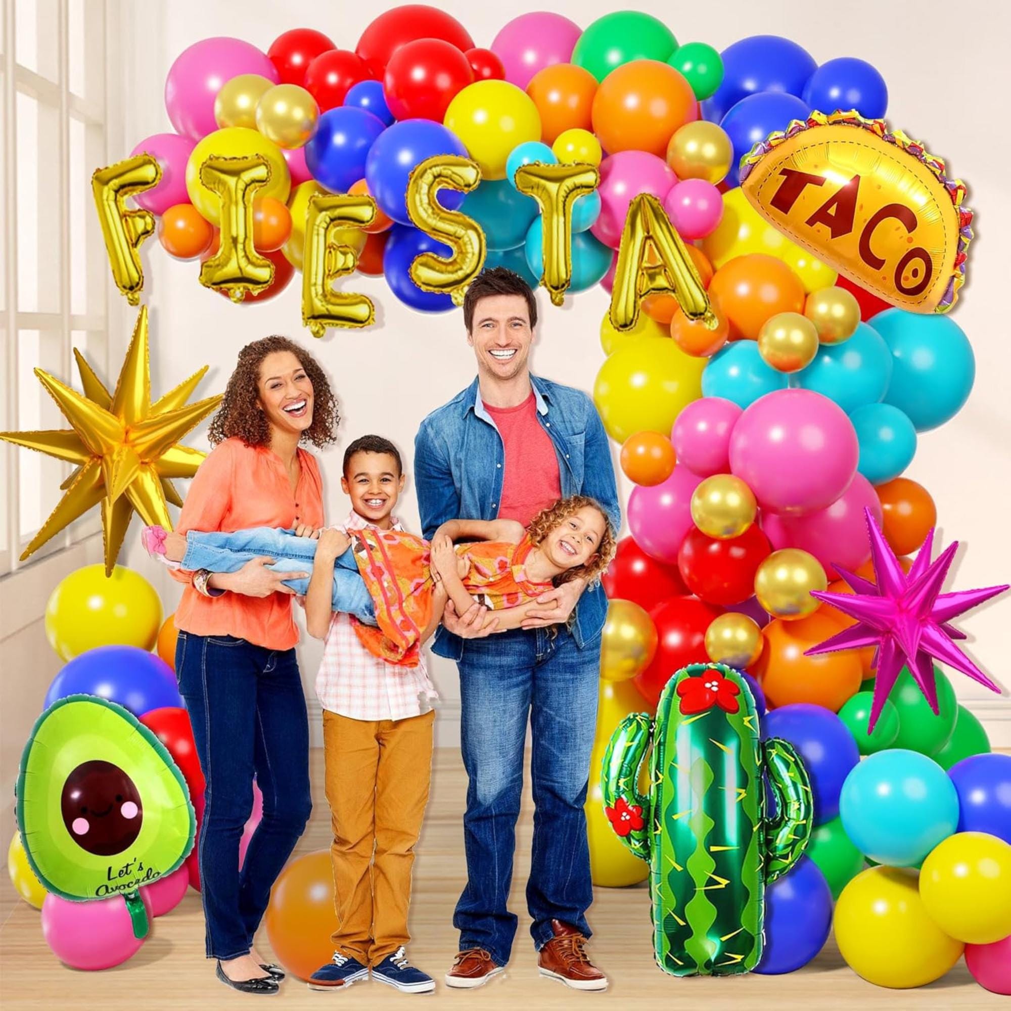 Fiesta Balloon Arch Kit Mexican Taco Cactus Avocado Party Garland Decor Set