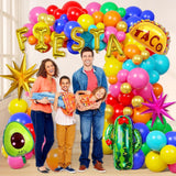 Fiesta Balloon Arch Kit Mexican Taco Cactus Avocado Party Garland Decor Set