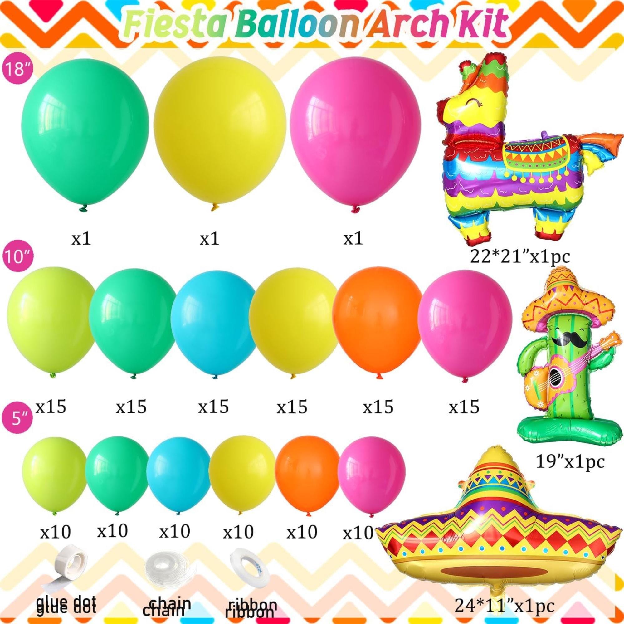 Mexican Fiesta Balloon Arch Kit Llama Cactus Rainbow Cinco De Mayo Party Decor