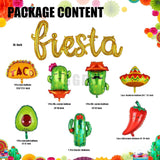 9Pcs Mexican Fiesta Balloon Set Taco Llama Cactus Cinco De Mayo Party Decor Kit