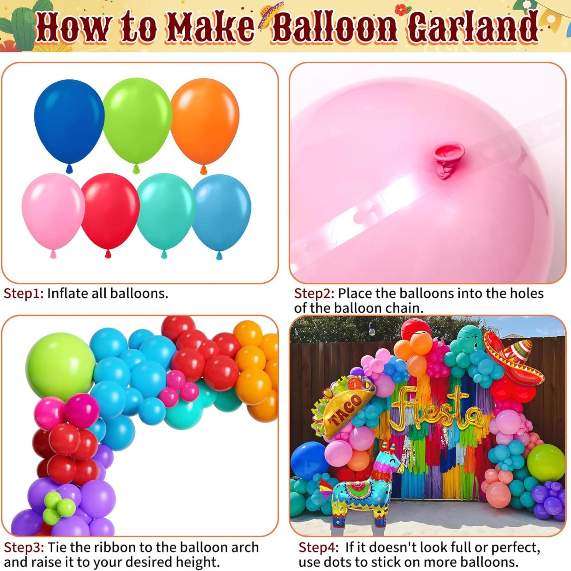 Cinco De Mayo Fiesta Balloon Arch Kit Llama Taco Sombrero Rainbow Party Decor