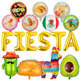 Fiesta Balloon Set Taco Cactus Avocado Llama Cinco De Mayo Party Decor Kit
