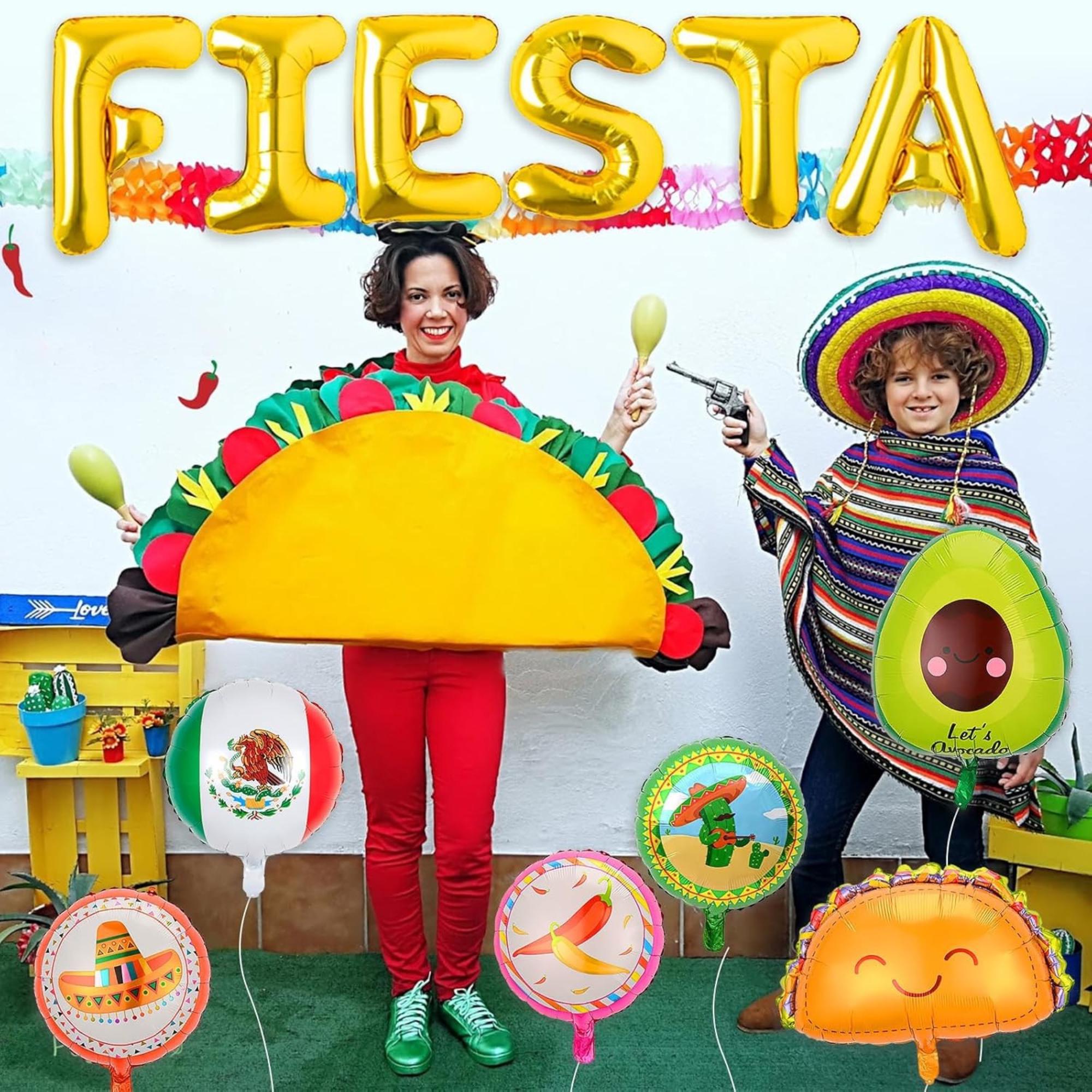Fiesta Balloon Set Taco Cactus Avocado Llama Cinco De Mayo Party Decor Kit