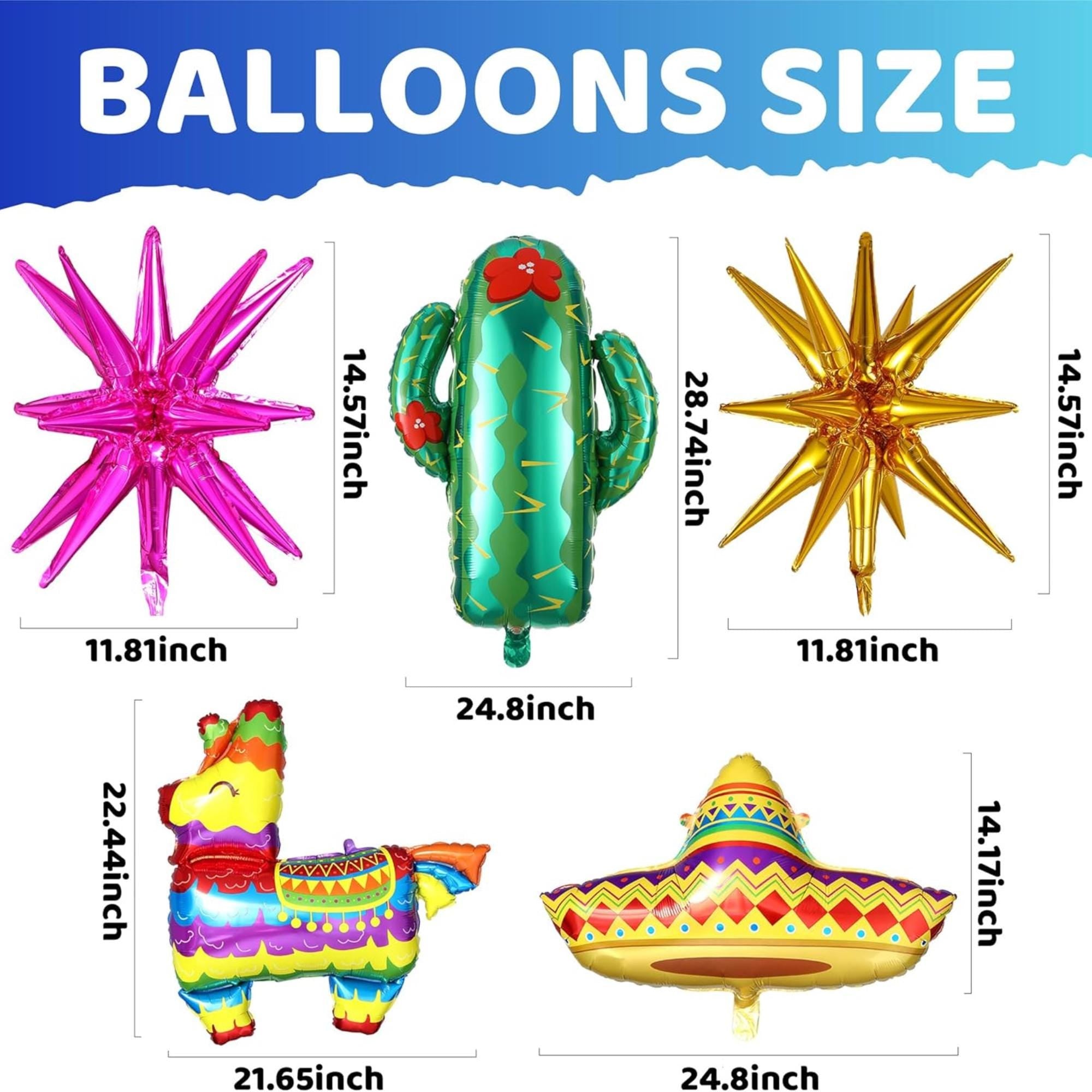 Fiesta Balloon Arch Kit Rainbow Cactus Llama Cinco De Mayo Party Decor