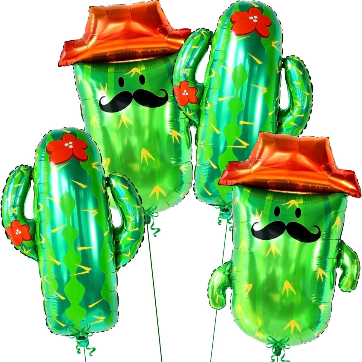 4Pcs Big 32 Inch Cactus Balloons Cinco De Mayo Fiesta Party Decorations Set