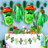4Pcs Big 32 Inch Cactus Balloons Cinco De Mayo Fiesta Party Decorations Set