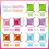 50Pcs Fiesta Balloon Wall Backdrop Rainbow Square Cinco De Mayo Party Decor Kit