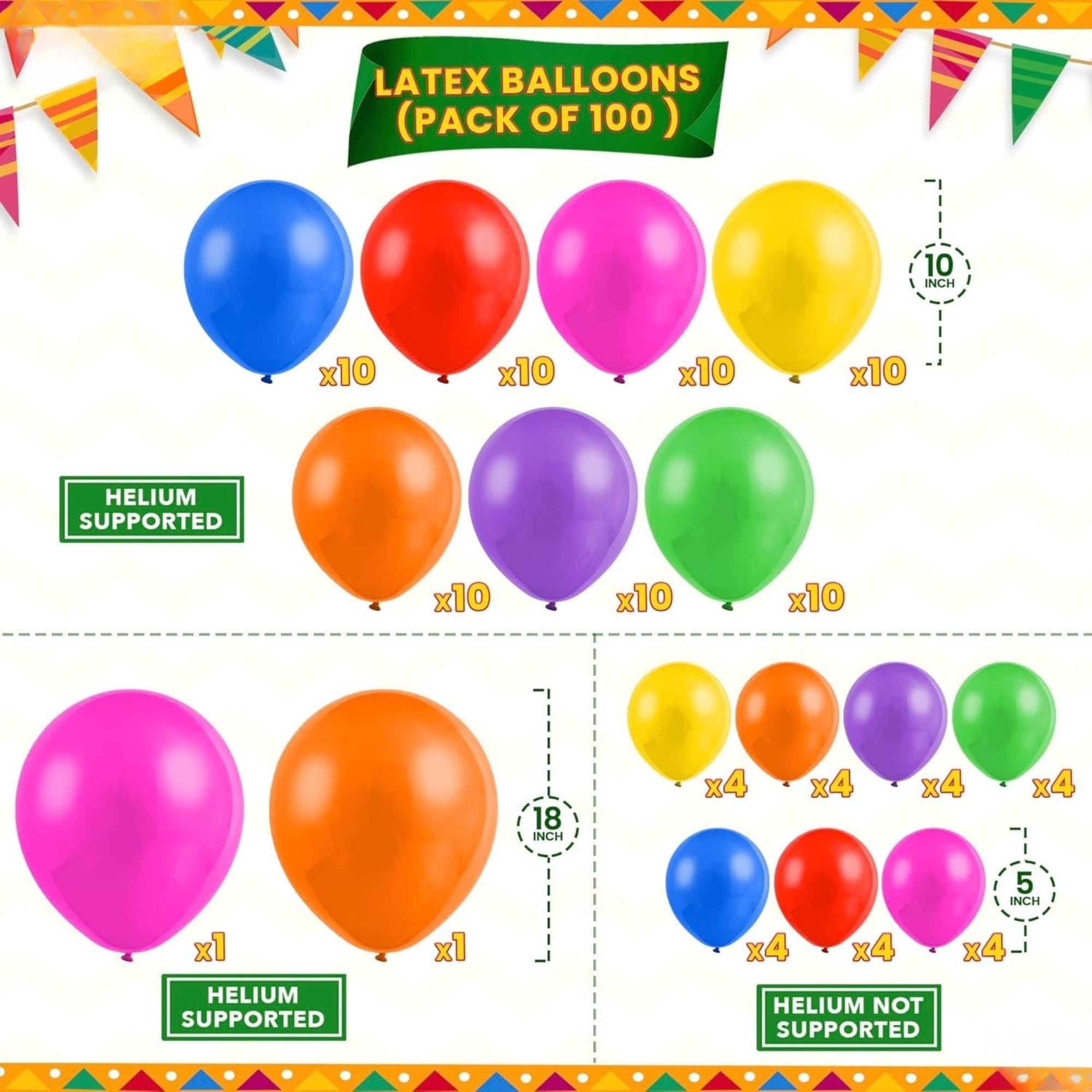 105Pcs Fiesta Balloon Arch Kit Cinco De Mayo Taco Party Decorations Set Decor