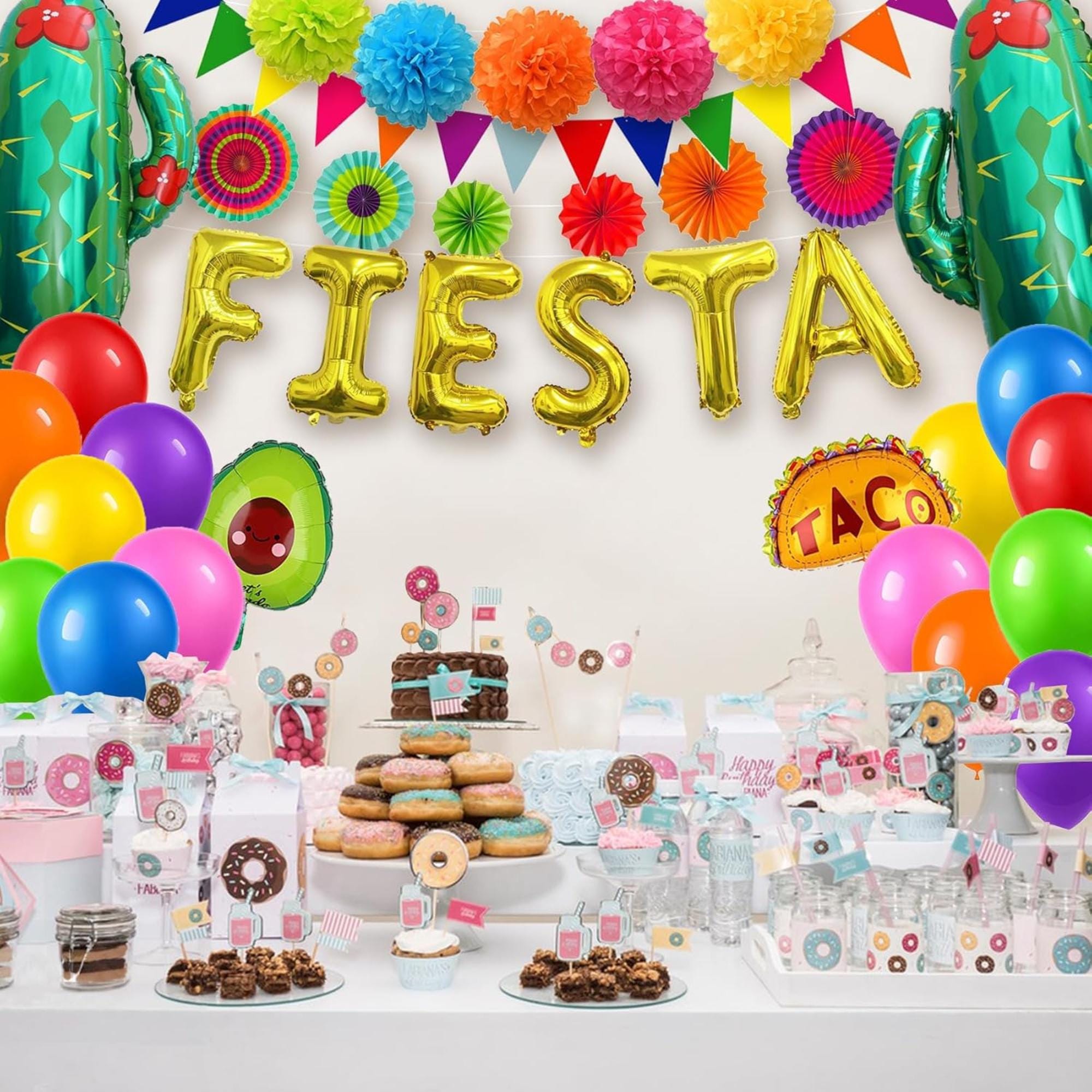 Fiesta Party Decorations Taco Balloons Cinco De Mayo Mexican Birthday Decor