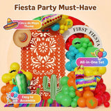 174Pcs Fiesta Balloon Arch Kit Taco Cactus Llama Cinco De Mayo Party Decor Set