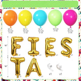 100Pcs Fiesta Balloon Arch Kit Llama Sombrero Rainbow Cinco De Mayo Party Decor