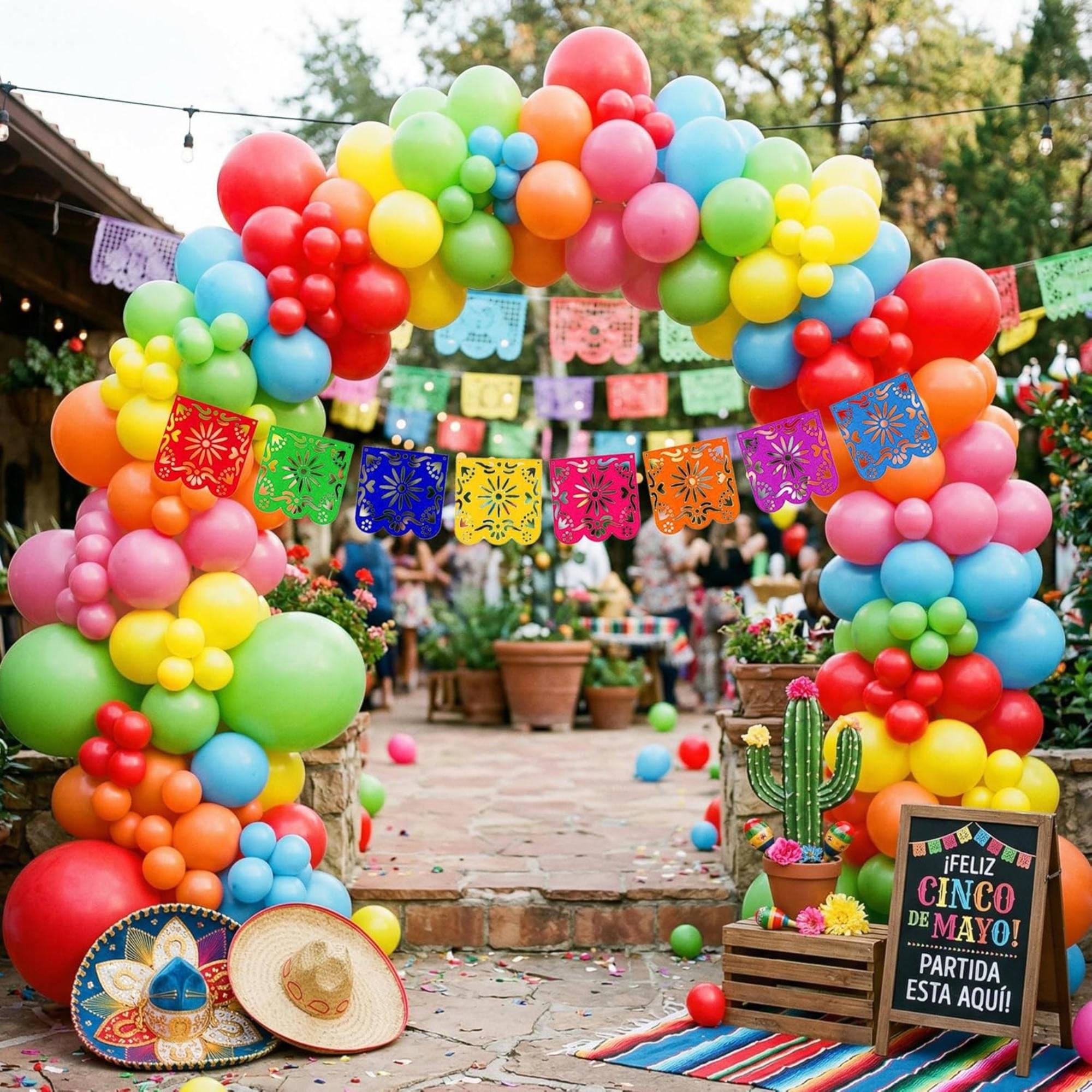 149Pcs Fiesta Balloon Arch Kit Banner Cinco De Mayo Taco Party Decor Set
