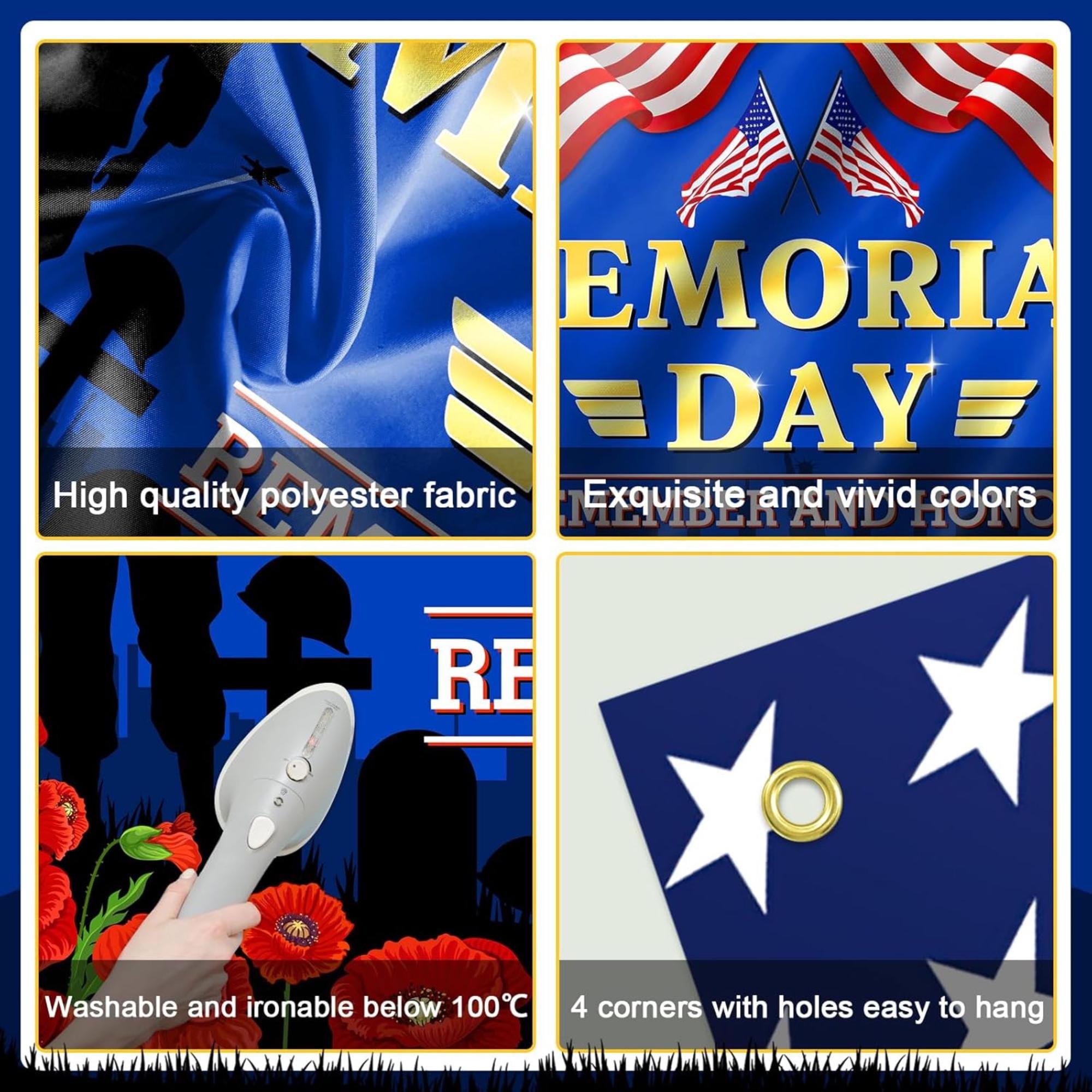 Memorial Day Banner, Remember Honor Patriotic Photography Backdrop, American Soldier Party Decorations