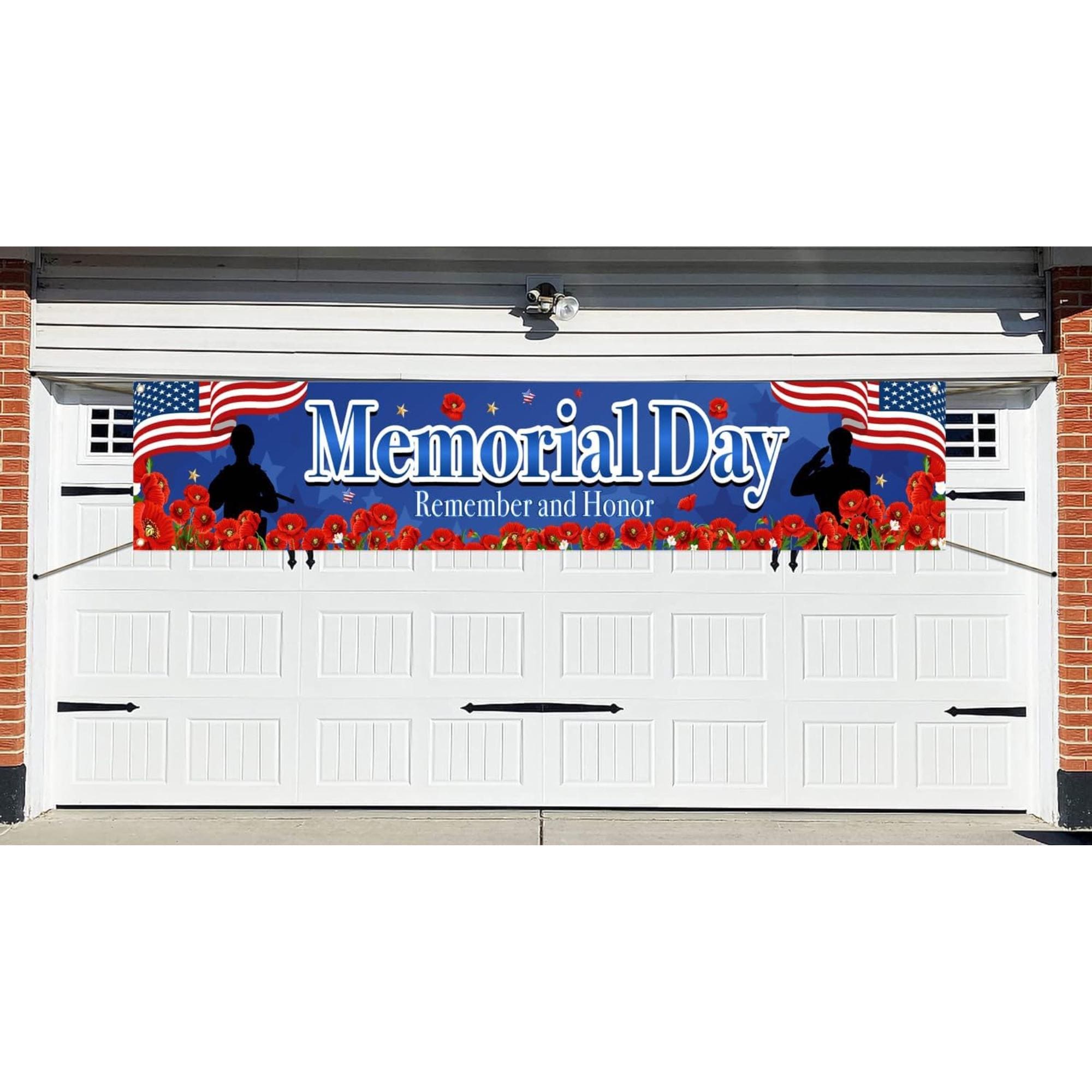 Memorial Day Banner, Remember Honor Yard Sign, Patriotic Indoor Outdoor Decoration