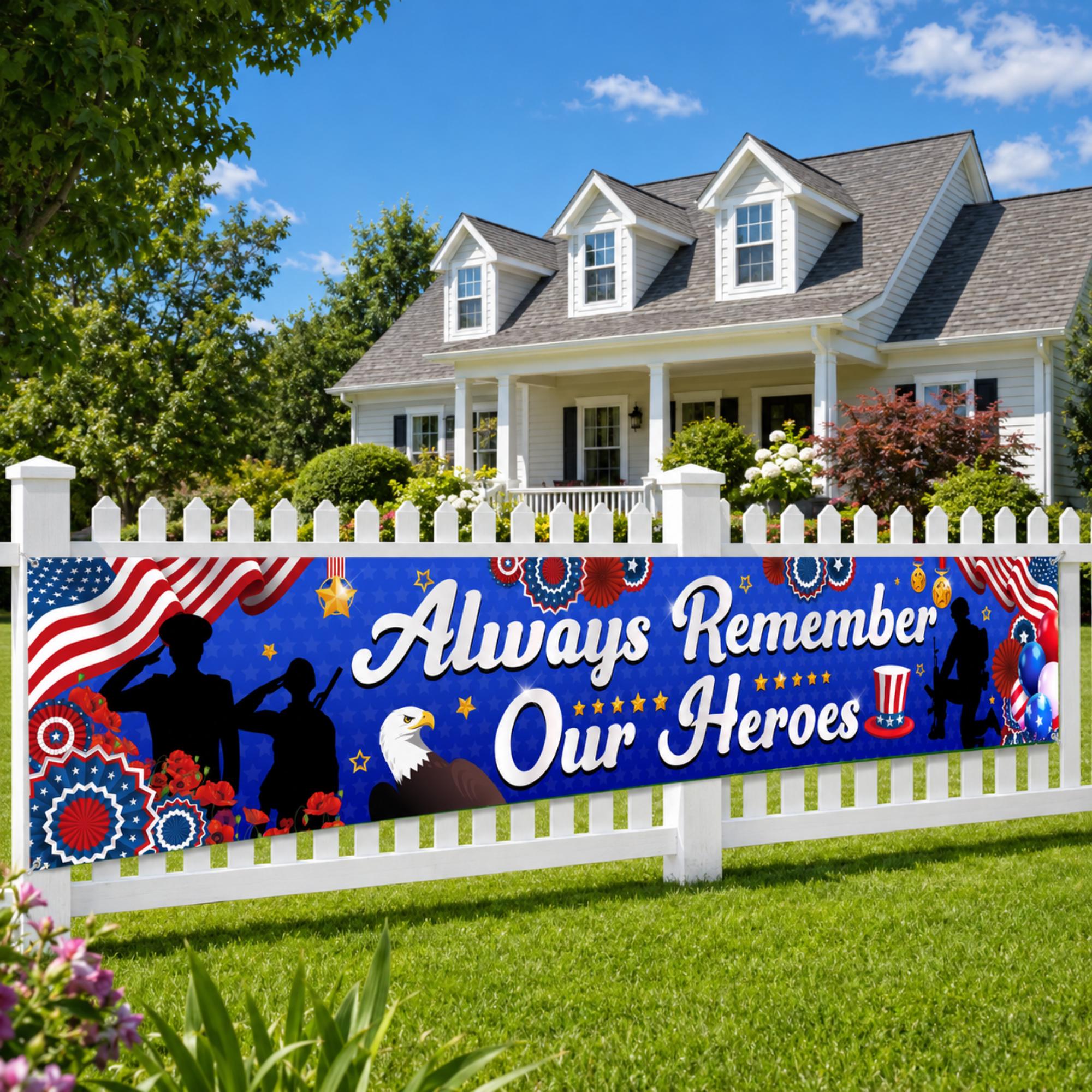Memorial Day Garden Banner, Patriotic Outdoor Yard Sign, Remembrance Decor