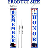 Patriotic Porch Banner: Remember and Honor Memorial Day, 4th of July, Veterans Day Sign