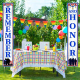 Patriotic Porch Banner: Remember and Honor Memorial Day, 4th of July, Veterans Day Sign
