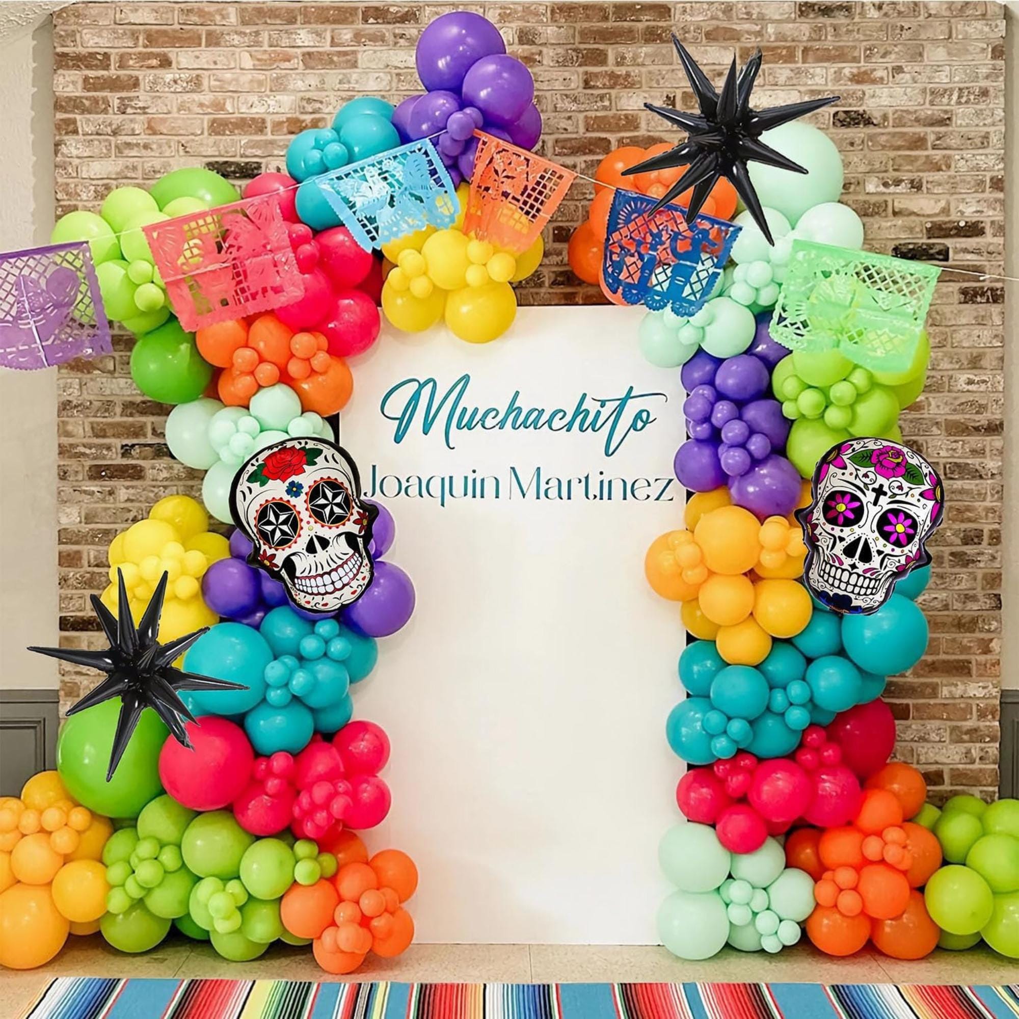 161Pcs Day of the Dead Balloon Arch Kit Sugar Skull Halloween Party Decor Set
