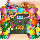 133Pcs Fiesta Balloon Arch Kit Taco Cactus Cinco De Mayo Party Decor Set