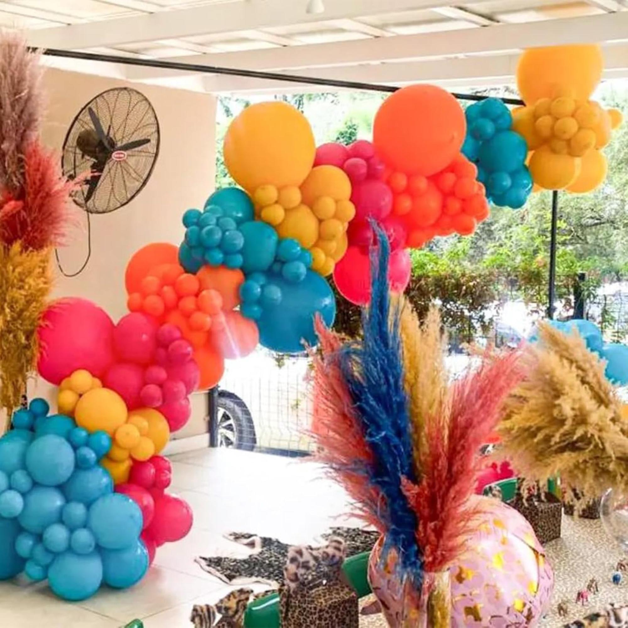Neon Balloon Arch Garland Kit Rainbow Summer Pool Party Birthday Decor Set