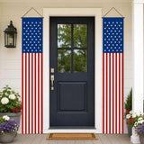 Patriotic American Flag Door Banner: Memorial Day, 4th July Porch Decor