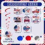 Memorial Day Glitter Banner, Patriotic Hanging Swirls, Remember Honor Decorations