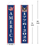 Patriotic Porch Banners: USA 250th Anniversary 1776-2026 Decorations