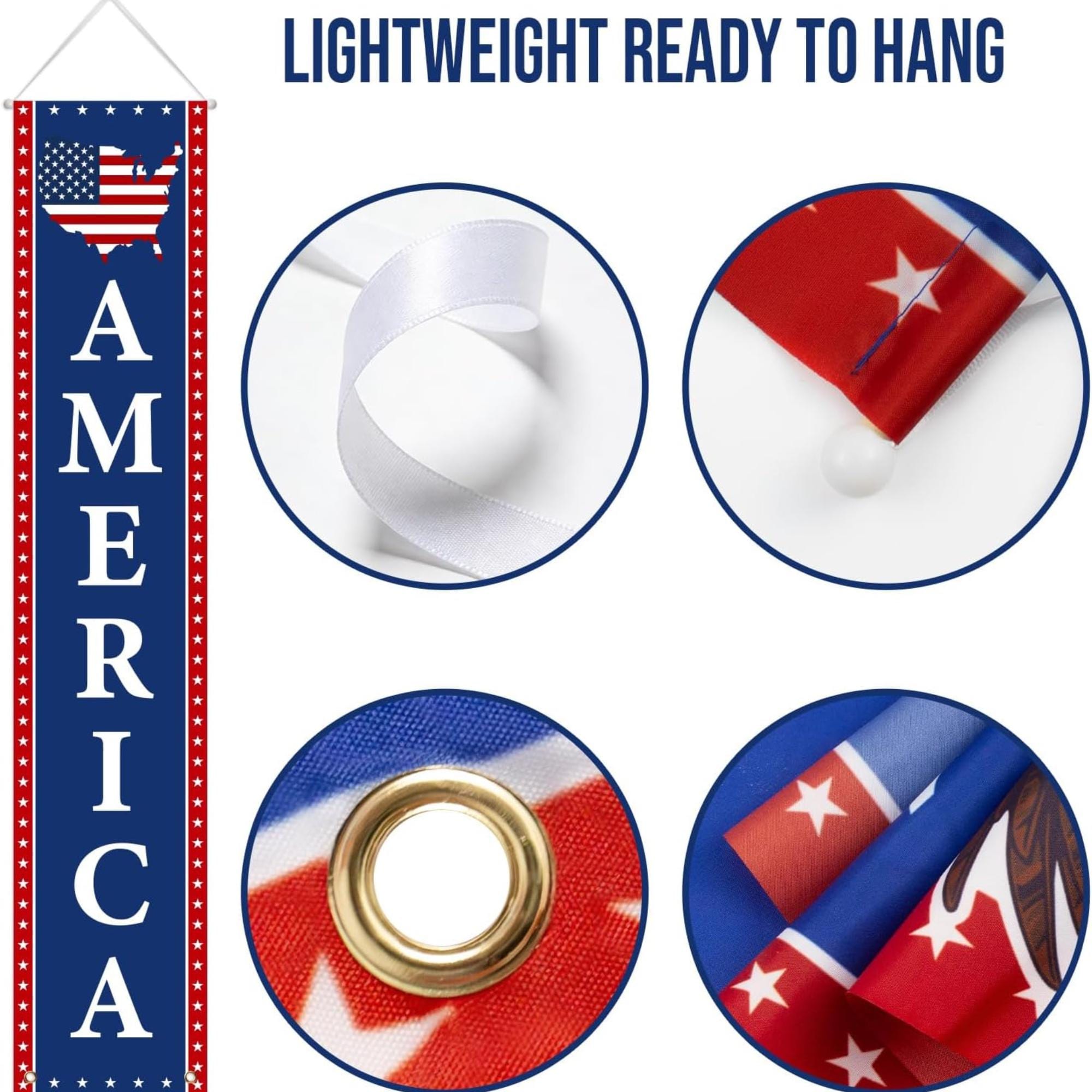 Patriotic Porch Banners: USA 250th Anniversary 1776-2026 Decorations
