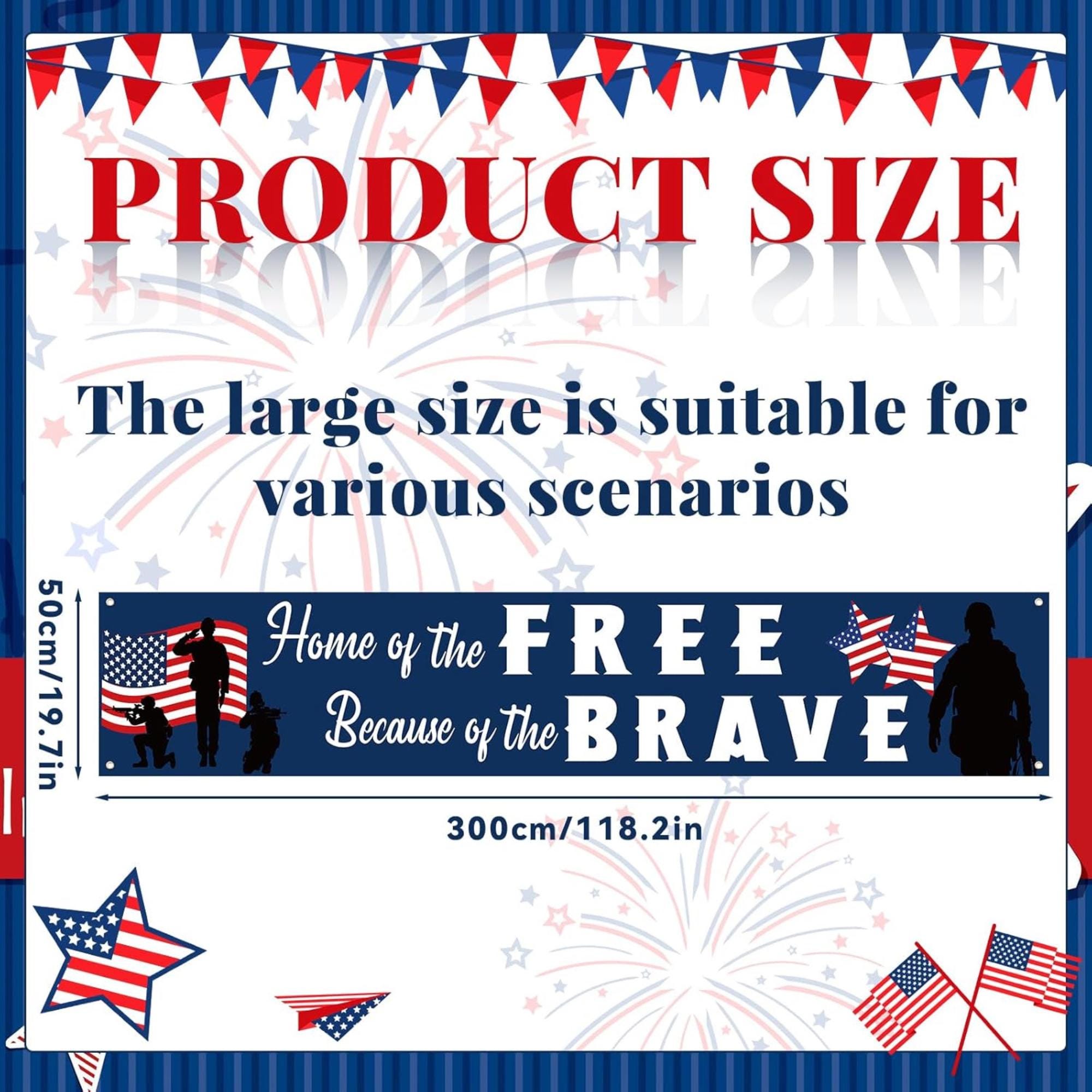 Patriotic Burlap Banner: Red White Blue Stars, Independence Day Party Decor