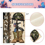 Thank You Heroes Military Boots Flag – Patriotic Veteran Outdoor Decor
