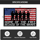 Patriotic Veteran House Flag: Double Sided USA Memorial Day Banner