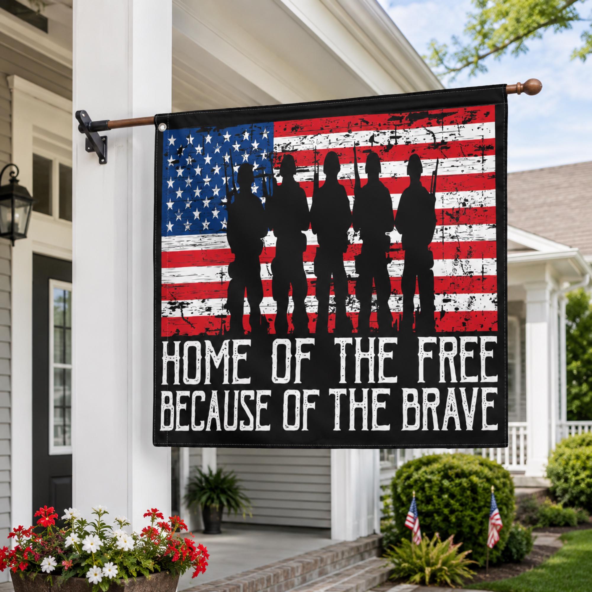 Patriotic Veteran House Flag: Double Sided USA Memorial Day Banner