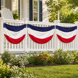 Red White Blue Patriotic Bunting Flags: 4th of July Outdoor Banner Set
